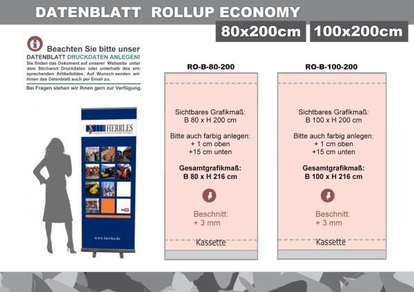 Premium Economy Rollup inkl. Druck 100 x 200 cm